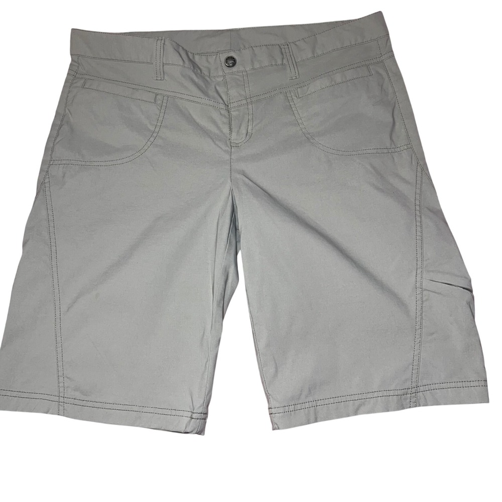 Athleta Dipper Bermuda Shorts Womens 14 Khaki Hiking Outdoor Nylon